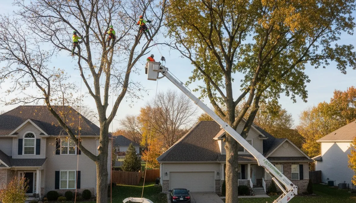 Professional tree removal service in Bellevue, NE safely cutting and clearing hazardous trees